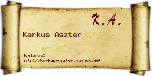 Karkus Aszter névjegykártya